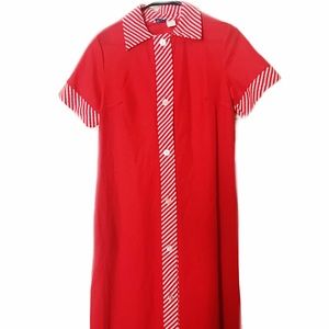 EUC Vintage 1970s maxi dress with contrast stripe collar